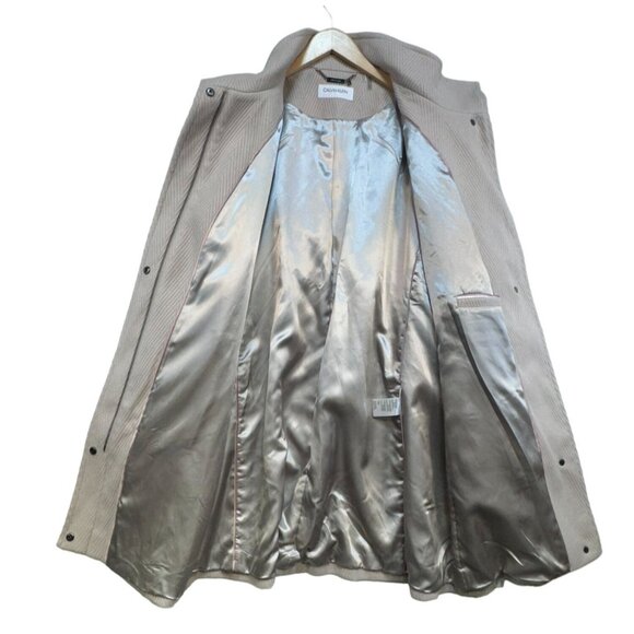 Calvin Klein Womens Herringbone Coat 3X Cream White Pockets & Full Lining - Picture 7 of 16